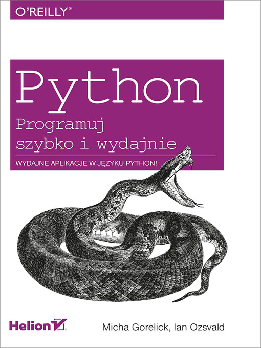 Title details for Python. Programuj szybko i wydajnie by Micha Gorelick - Available